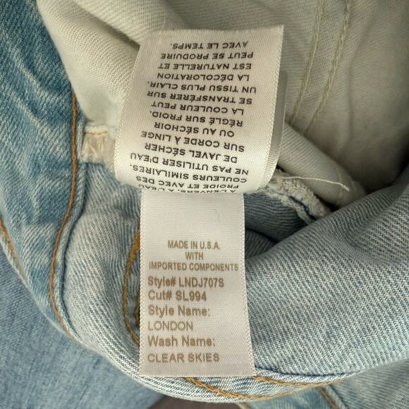 SlvrLake Distressed High Rise Straight Leg Light Wash Jeans London Size 30x31 - Picture 9 of 13